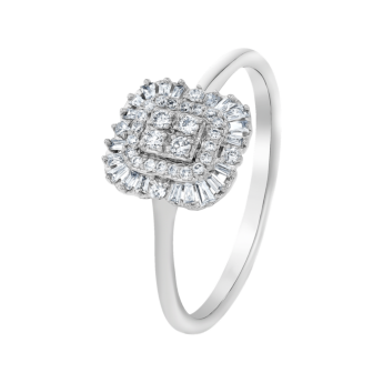 OneSixEight Emerald Diamond Ring 18K White Gold
