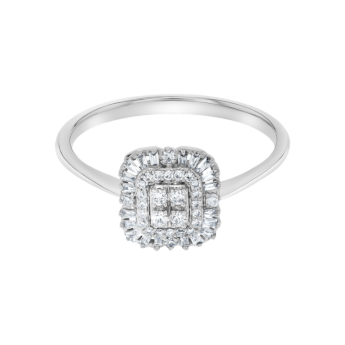 OneSixEight Emerald Diamond Ring 18K White Gold
