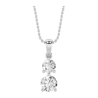 Gaia Luxe Fashion 18k White Gold Lab-Grown Diamond Pendant
