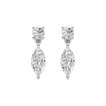 Gaia Luxe Fashion 18k White Gold Lab-Grown Diamond Earrings