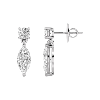 Gaia Luxe Fashion 18k White Gold Lab-Grown Diamond Earrings