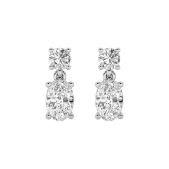 Gaia Luxe Fashion 18k White Gold Lab-Grown Diamond Earrings