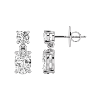 Gaia Luxe Fashion 18k White Gold Lab-Grown Diamond Earrings
