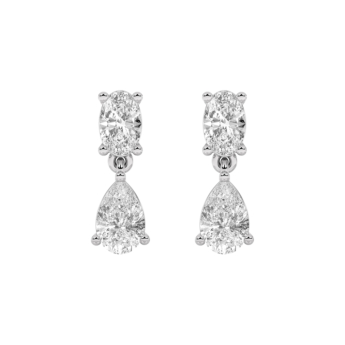 Gaia Luxe Fashion 18k White Gold  Lab-Grown Diamond Earrings