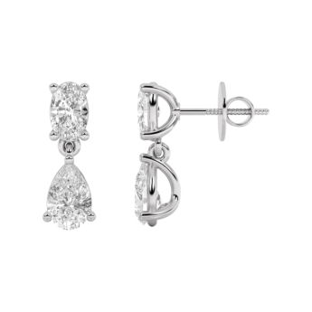 Gaia Luxe Fashion 18k White Gold  Lab-Grown Diamond Earrings