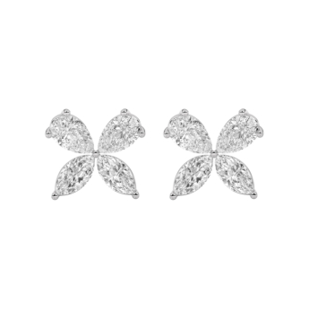 Gaia Luxe Fashion 18k White Gold Lab-Grown Diamond Earrings