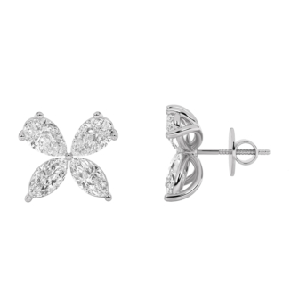 Gaia Luxe Fashion 18k White Gold Lab-Grown Diamond Earrings