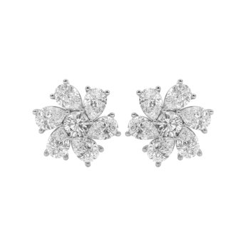 Gaia Luxe Fashion 18k White Gold Lab-Grown Diamond Earrings