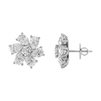Gaia Luxe Fashion 18k White Gold Lab-Grown Diamond Earrings