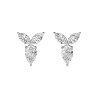 Gaia Luxe Fashion 18k White Gold Lab-Grown Diamond Earrings