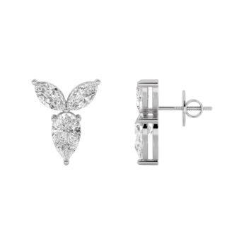 Gaia Luxe Fashion 18k White Gold Lab-Grown Diamond Earrings