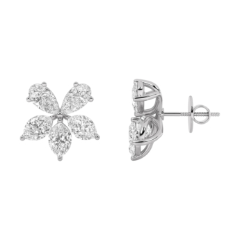 Gaia Luxe Fashion 18k White Gold Lab-Grown Diamond Earrings