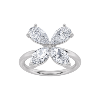 Gaia Luxe Fashion 18k White Gold Lab-Grown Diamond Ring