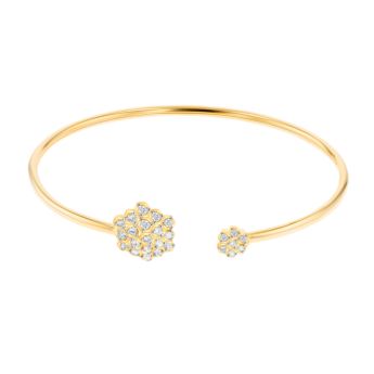 Pyramid Open Bangle 18K yellow Gold 