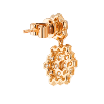 Pyramid Dual Motif Drop Earrings 18K Rose Gold