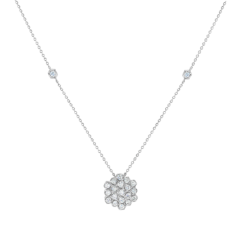 Pyramid Necklace 18K White Gold 