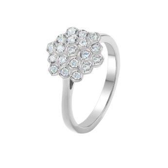 Pyramid Ring 18K White Gold 