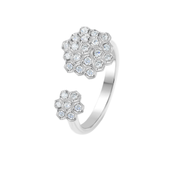 Pyramid Open Ring 18K White  Gold 