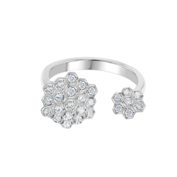 Pyramid Open Ring 18K White  Gold 