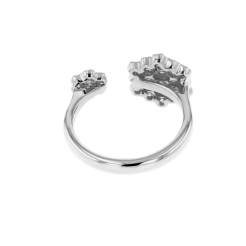 Pyramid Open Ring 18K White  Gold 