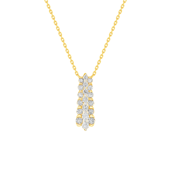 Pyramid Zenith 18k Yellow Gold Diamond Pendant Chain