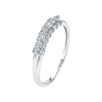 خاتم بيراميد زينيث من الذهب الأبيض عيار 18 قيراط والألماس