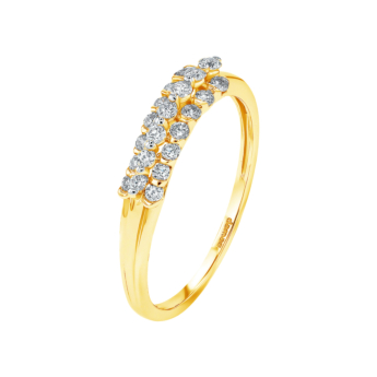 خاتم بيراميد زينيث من الذهب الأصفر عيار 18 قيراط والألماس