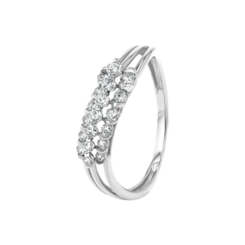 خاتم بيراميد زينيث من الذهب الأبيض عيار 18 قيراط 