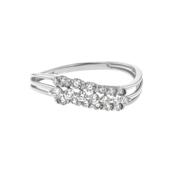 خاتم بيراميد زينيث من الذهب الأبيض عيار 18 قيراط 