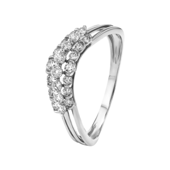 خاتم بيراميد زينيث من الذهب الأبيض عيار 18 قيراط 