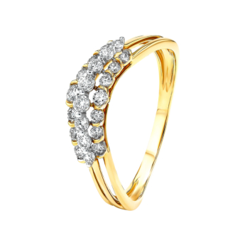 خاتم بيراميد زينيث من الذهب الأصفر عيار 18 قيراط 