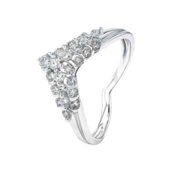 خاتم بيراميد زينيث من الذهب الأبيض عيار 18 قيراط 