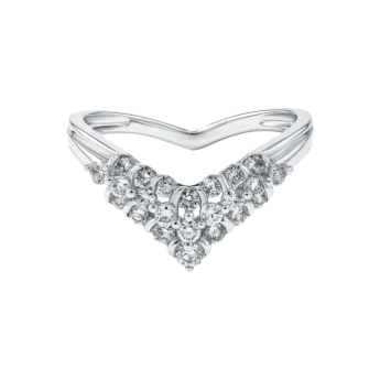 خاتم بيراميد زينيث من الذهب الأبيض عيار 18 قيراط 