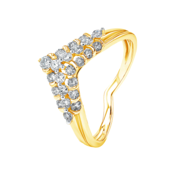 خاتم بيراميد زينيث من الذهب الأصفر عيار 18 قيراط 