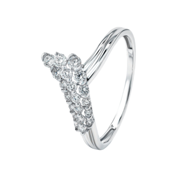 خاتم بيراميد زينيث من الذهب الأبيض عيار 18 قيراط 