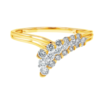 خاتم بيراميد زينيث من الذهب الأصفر عيار 18 قيراط 