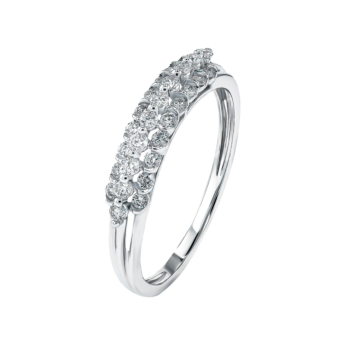 خاتم بيراميد زينيث من الذهب الأبيض عيار 18 قيراط 