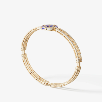 Qamar Layali 18k Yellow Gold Diamond, Lapis Lazuli and Mother of Pearl Bracelet