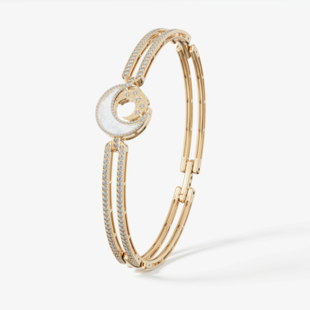 Qamar Layali 18k Yellow Gold Diamond and Mother of Pearl Bracelet