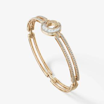 Qamar Layali 18k Yellow Gold Diamond and Mother of Pearl Bracelet