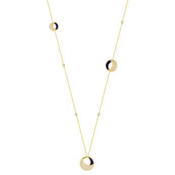 Qamar Tin Cup Necklace in 18K Yellow Gold, with Lapiz Lazuli and Diamonds