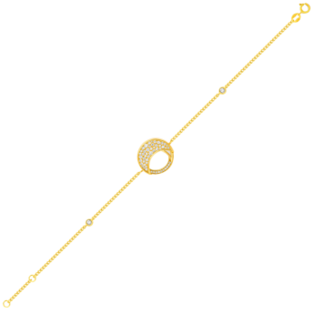 Qamar Bracelet in 18K Yellow Gold, with Mother of Pearl and Diamonds