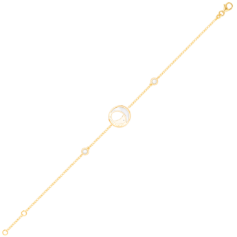 18k Yellow Gold Qamar Bracelet With Diamond And Mother of Pearl