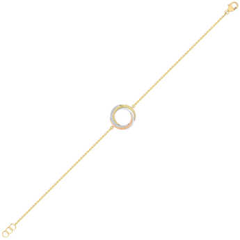 سوار ريفولف تريو من الذهب الأصفر والوردي والأبيض عيار 18 قيراط المرصع بالألماس