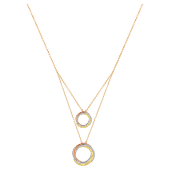 قلادة ريفولف تريو من الذهب الأصفر والوردي والأبيض عيار 18 قيراط المرصعة بالألماس