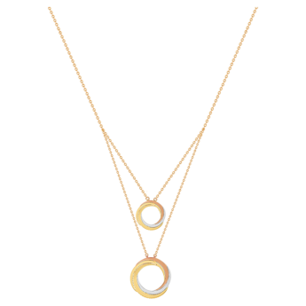 قلادة ريفولف تريو من الذهب الأصفر والوردي والأبيض عيار 18 قيراط المرصعة بالألماس