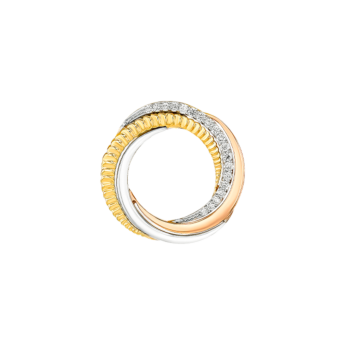 أقراط ريفولف تريو من الذهب الأصفر والوردي والأبيض عيار 18 قيراط المرصعة بالألماس