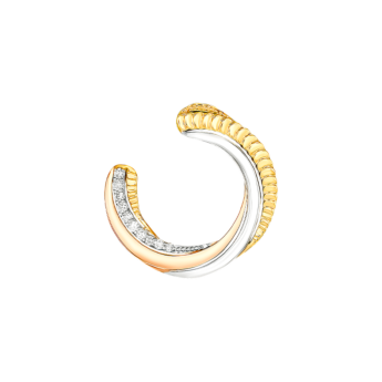 أقراط ريفولف تريو من الذهب الأصفر والوردي والأبيض عيار 18 قيراط المرصعة بالألماس