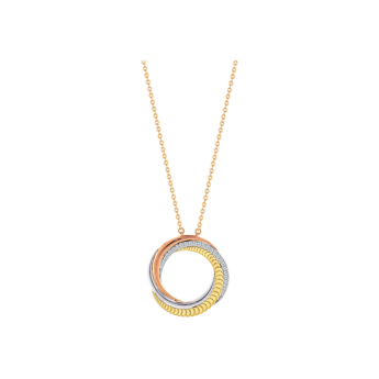 قلادة ريفولف تريو من الذهب الأصفر والوردي والأبيض عيار 18 قيراط المرصعة بالألماس
