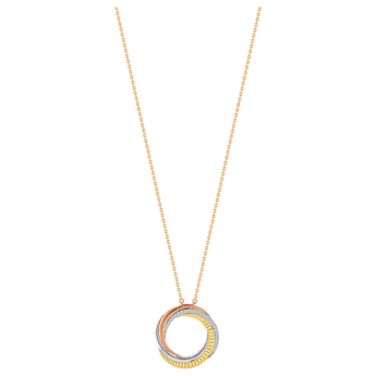 قلادة ريفولف تريو من الذهب الأصفر والوردي والأبيض عيار 18 قيراط المرصعة بالألماس